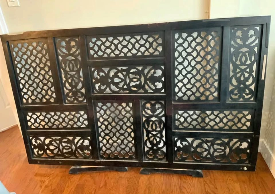 Vintage Architectural Carved Wood Headboard & Room Divider - photo 2