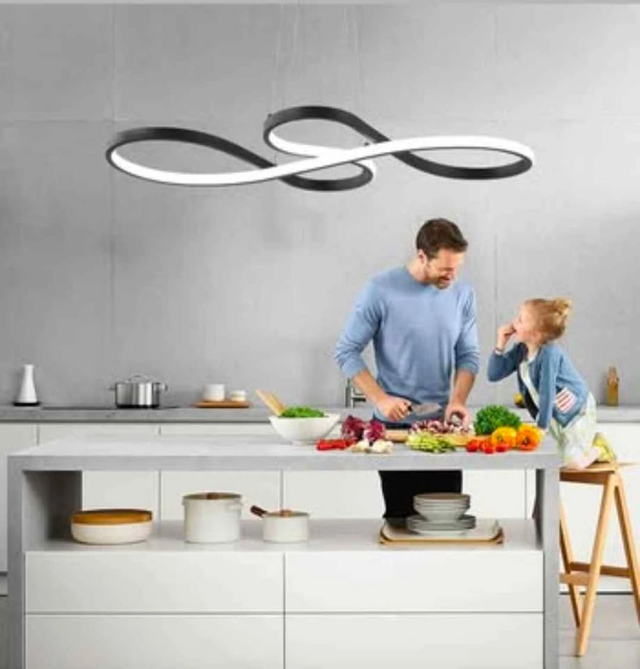 Q&S 30 Inch Modern LED Black Chandelier with Remote - photo 3
