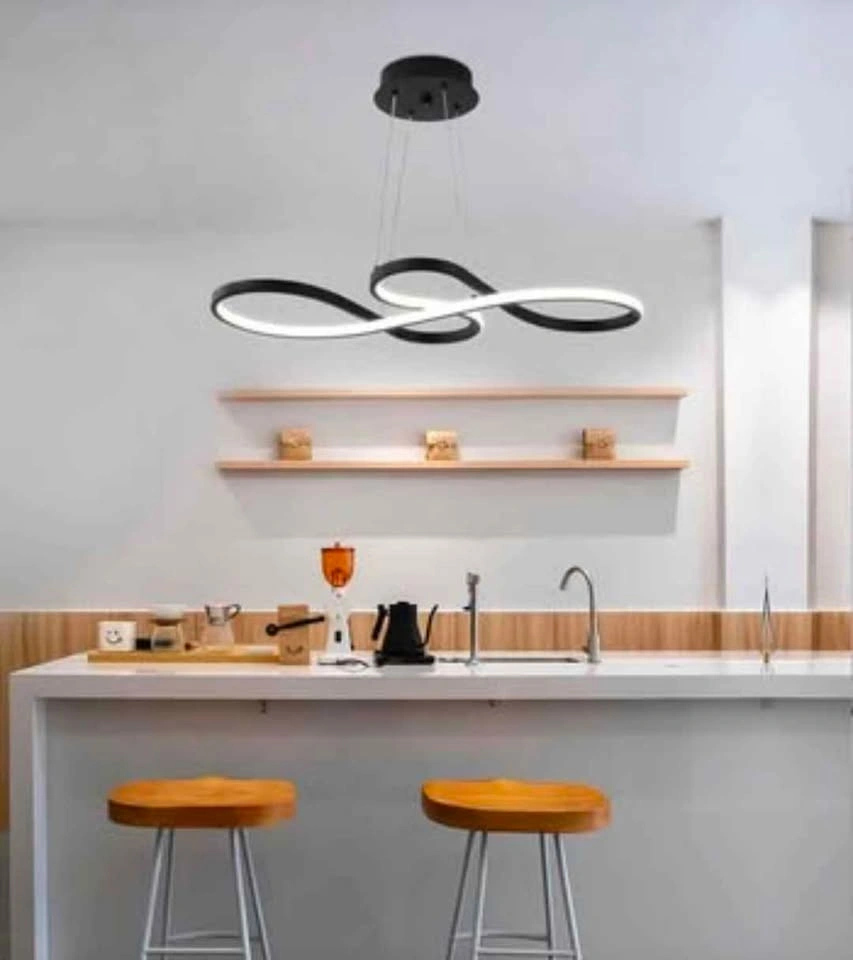 Q&S 30 Inch Modern LED Black Chandelier with Remote - photo 4