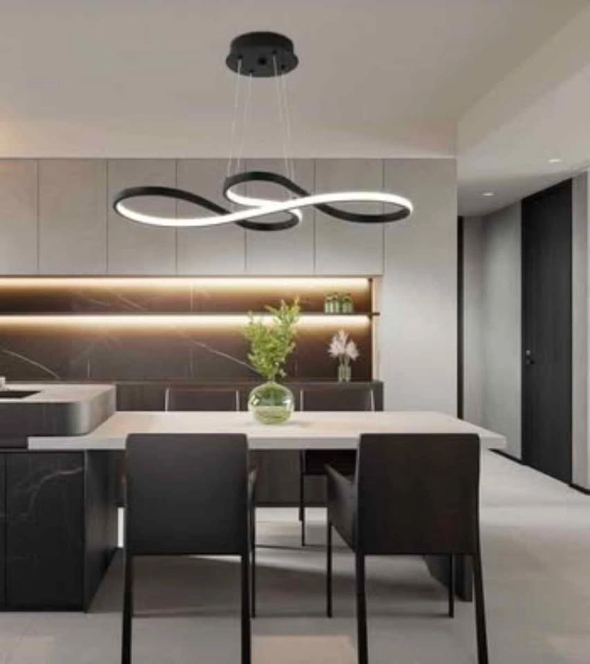 Q&S 30 Inch Modern LED Black Chandelier with Remote - photo 5