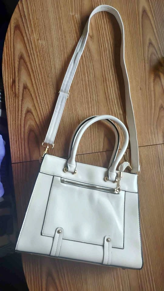 Faux Leather Structured Satchel Handbag