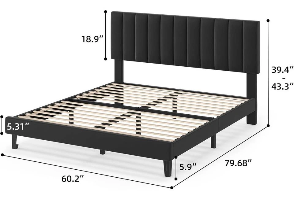 Queen size Black Velvet Bed frame from Wayfair - Brand New - photo 2