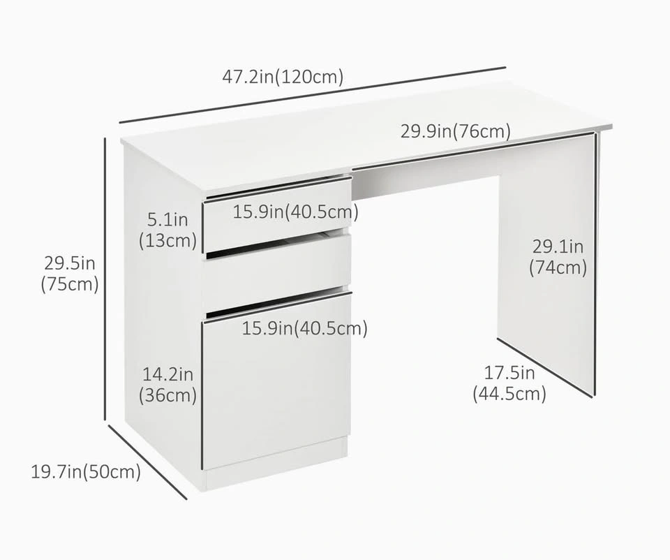 White Office Table with Storage - photo 4