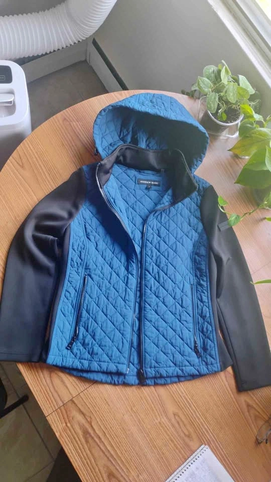 Andrew Marc Women's Mixed Media Diamond Quilted Jacket size Larg