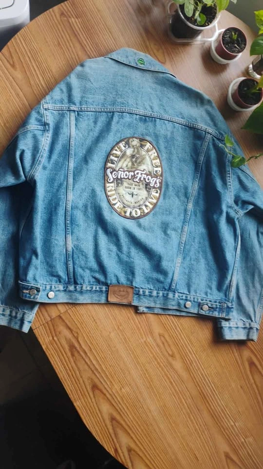 Señor Frog's Vintage "Live Free, Ride to Live" Denim Jacket - photo 2