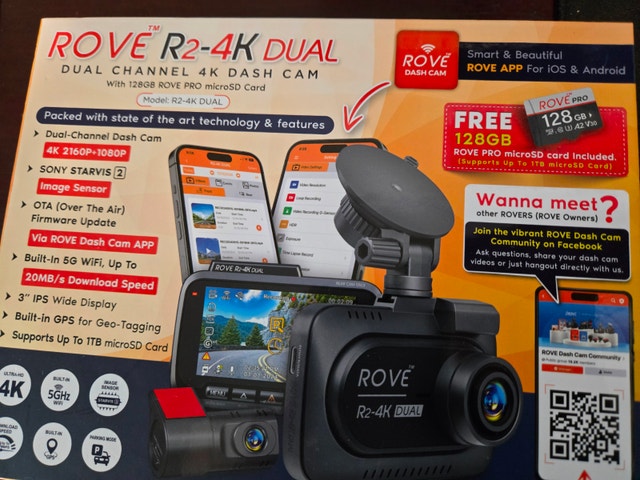 ROVE R2-4K Dual Dash Cam | Like New (No SD Card) - photo 3