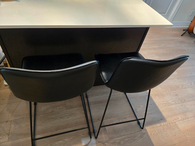 Leon's Leo Black Counter Height Stools (Set of 2) - photo 3