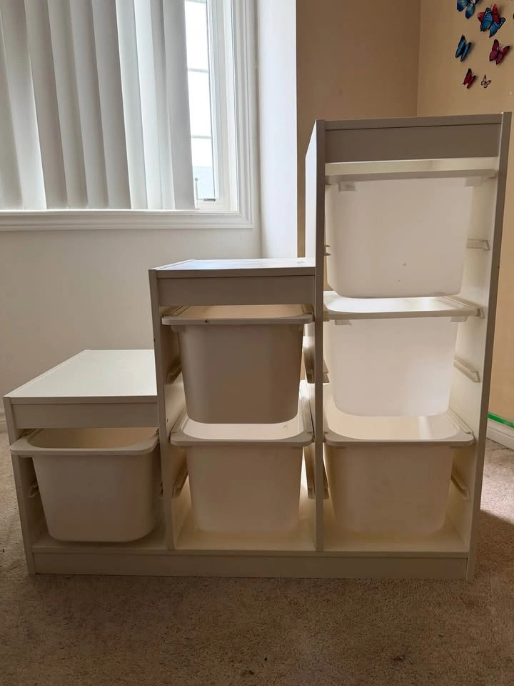 Ikea trofast shelf with bins