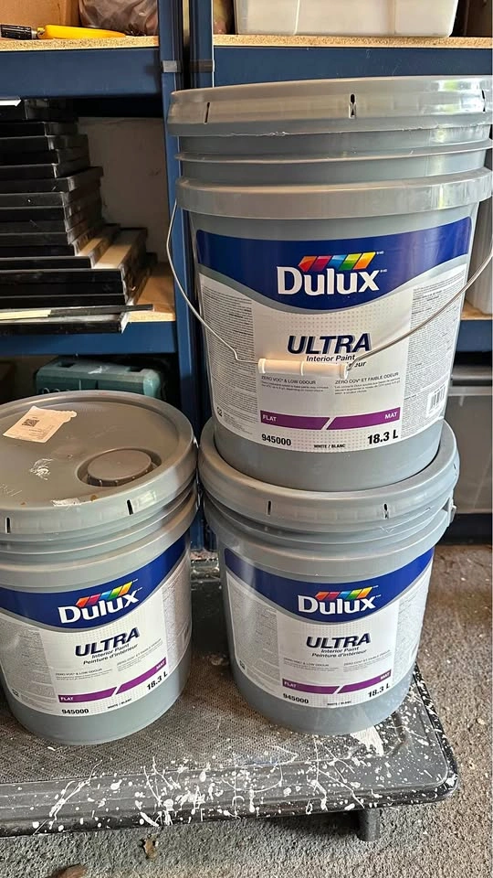 Paint 3 New Pails Dulux Latex Flat - Sea Salts ($60 ea.)