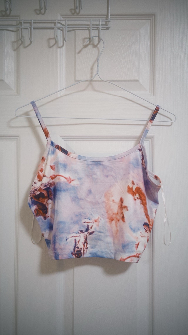Y2K Renaissance Angel Print Cami Crop Top