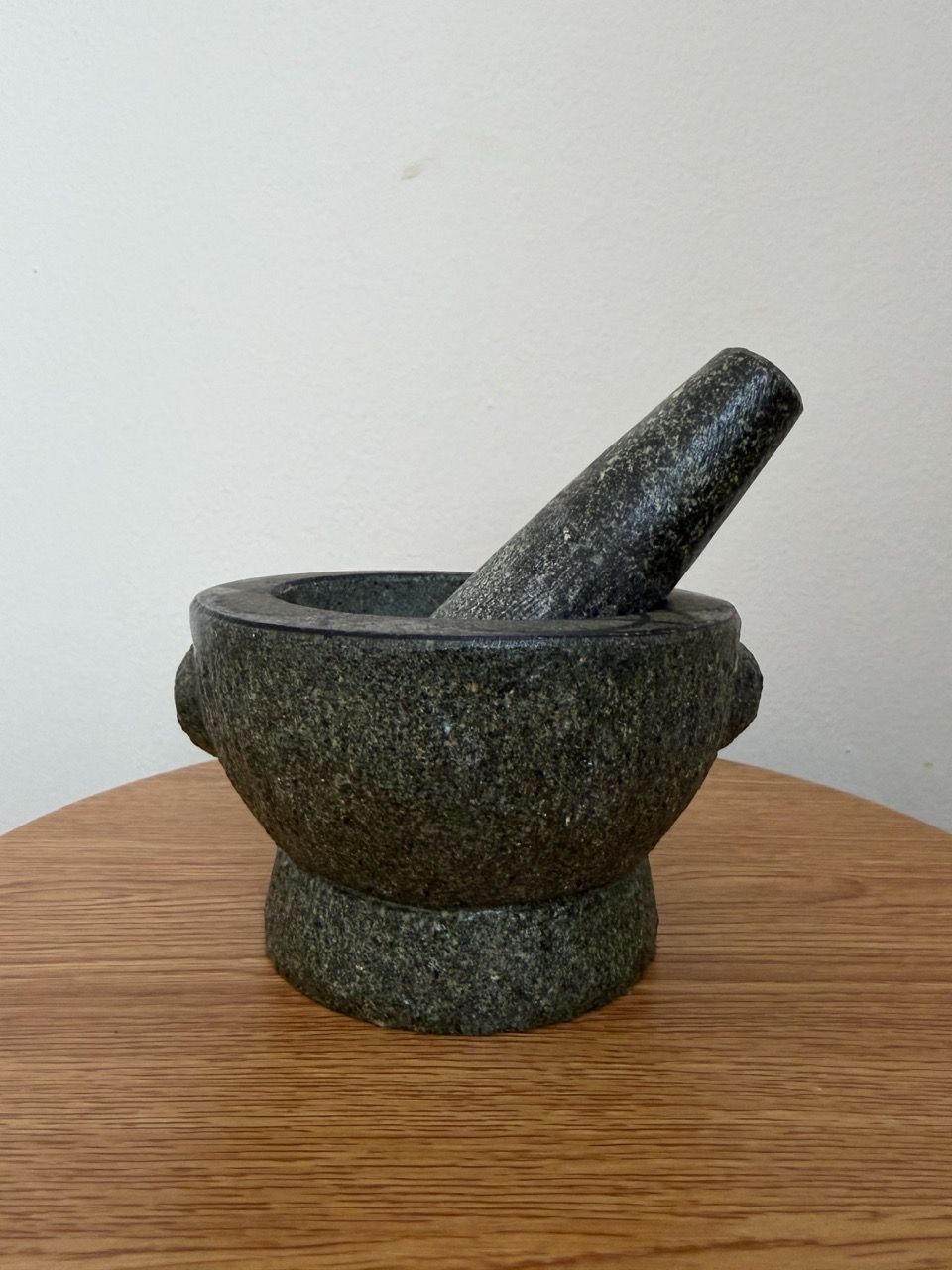 Heavy Natural Granite Mortar and Pestle Set with Etched Rim - photo 3
