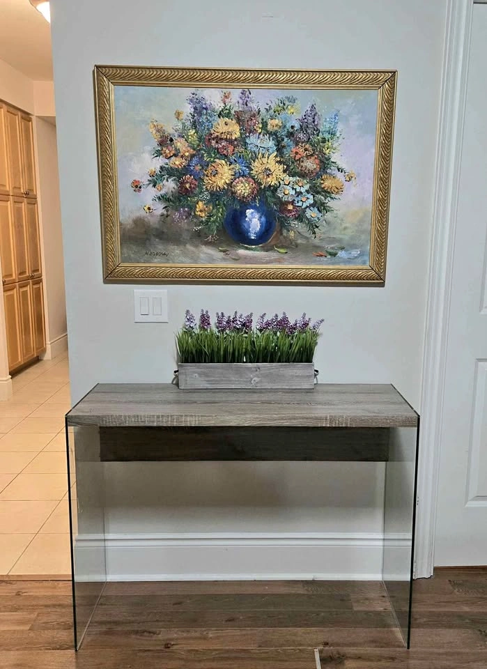 Modern Wood and Glass Console Table