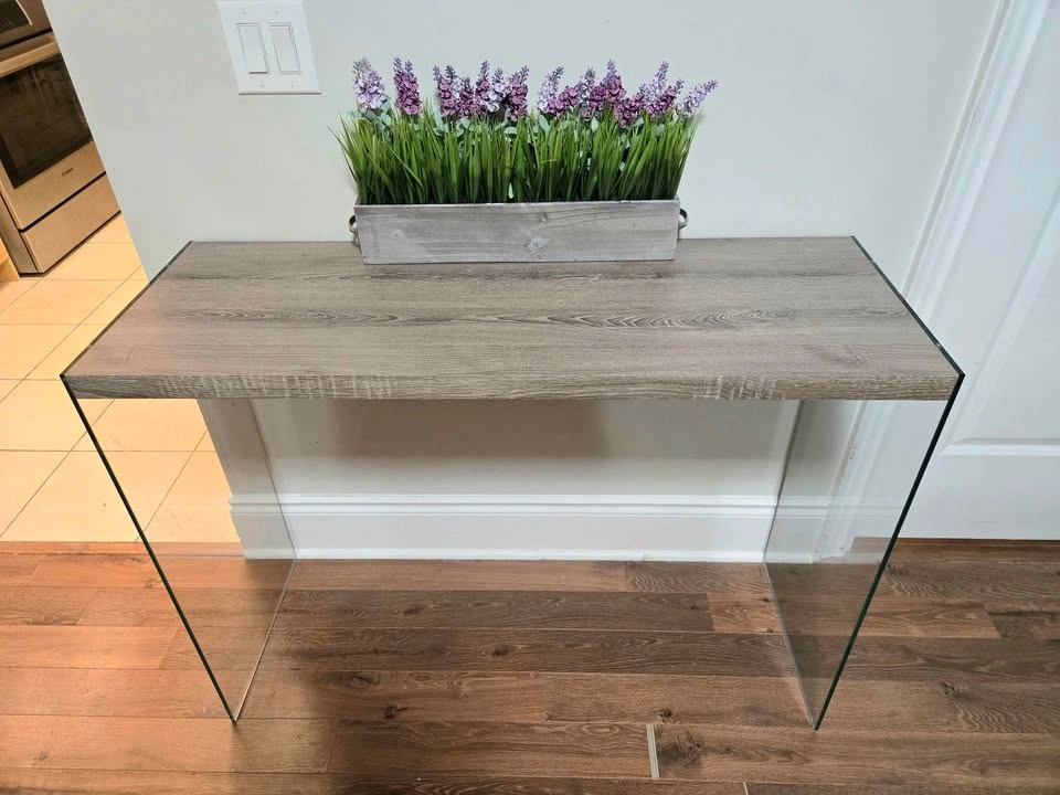 Modern Wood and Glass Console Table - photo 3