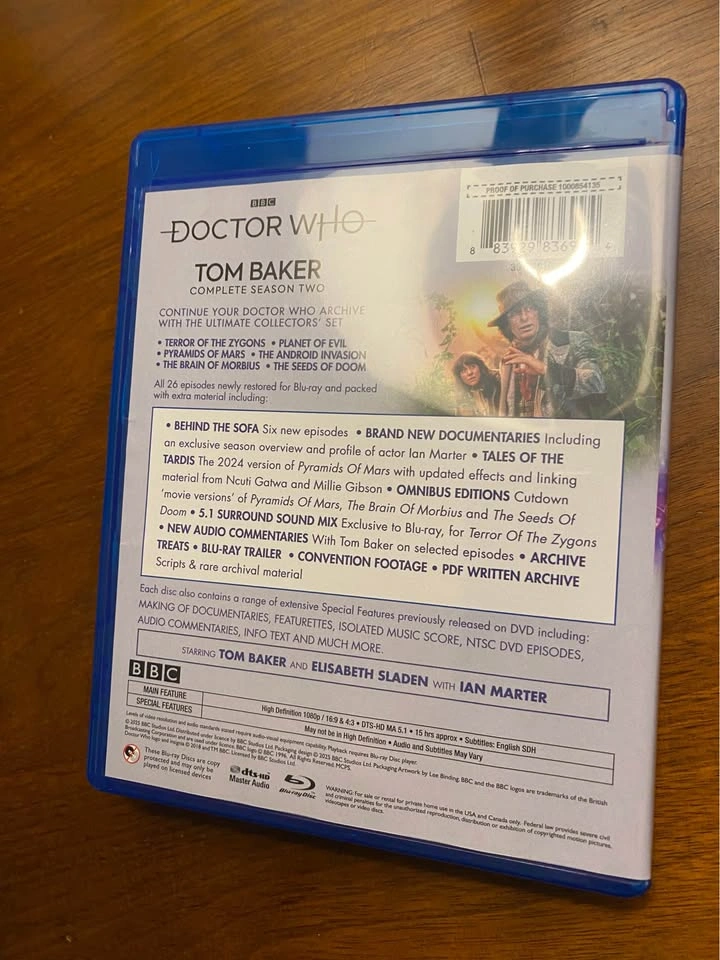 BBC Doctor Who Tom Baker Complete Season Two Blu-ray - photo 2