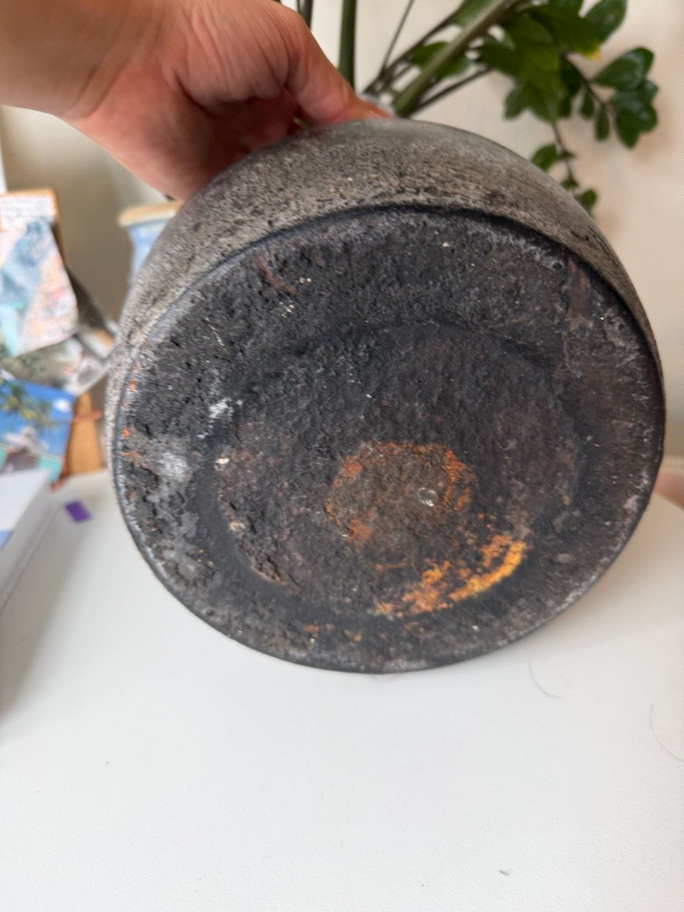 Antique Vintage Cast Iron Cauldron Pot with Bail Handle - photo 3