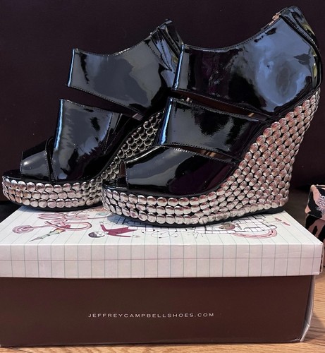 Jeffrey Campbell Black Patent Riddle-TK 10M Studded