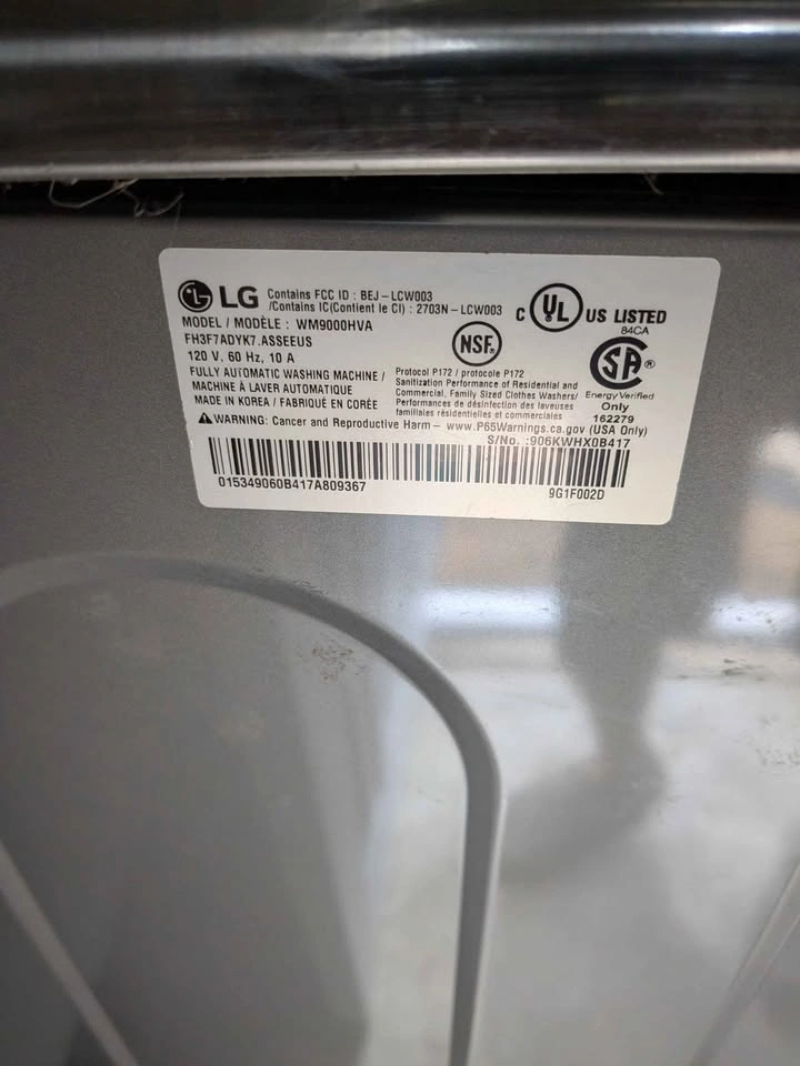 LG front load wash for PARTS ONLY wm9000hva - photo 2