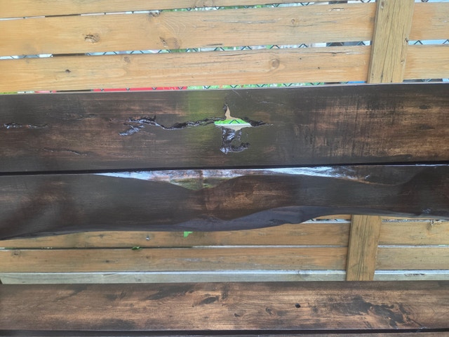 Wooden bench made from antique chairs - photo 5
