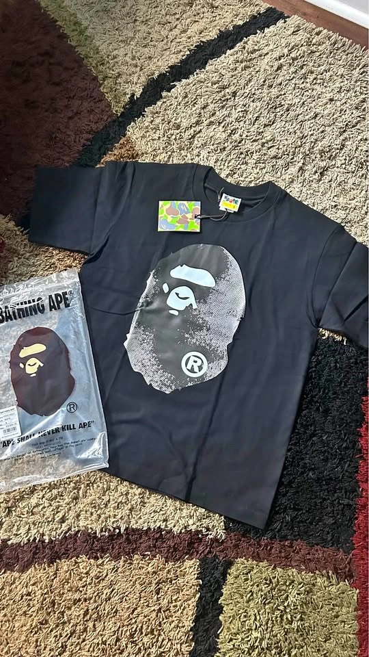 Grey and Black BAPE Tshirt size S