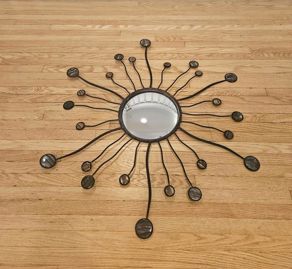 Vintage Sunburst Metal Wall Mirror - photo 2
