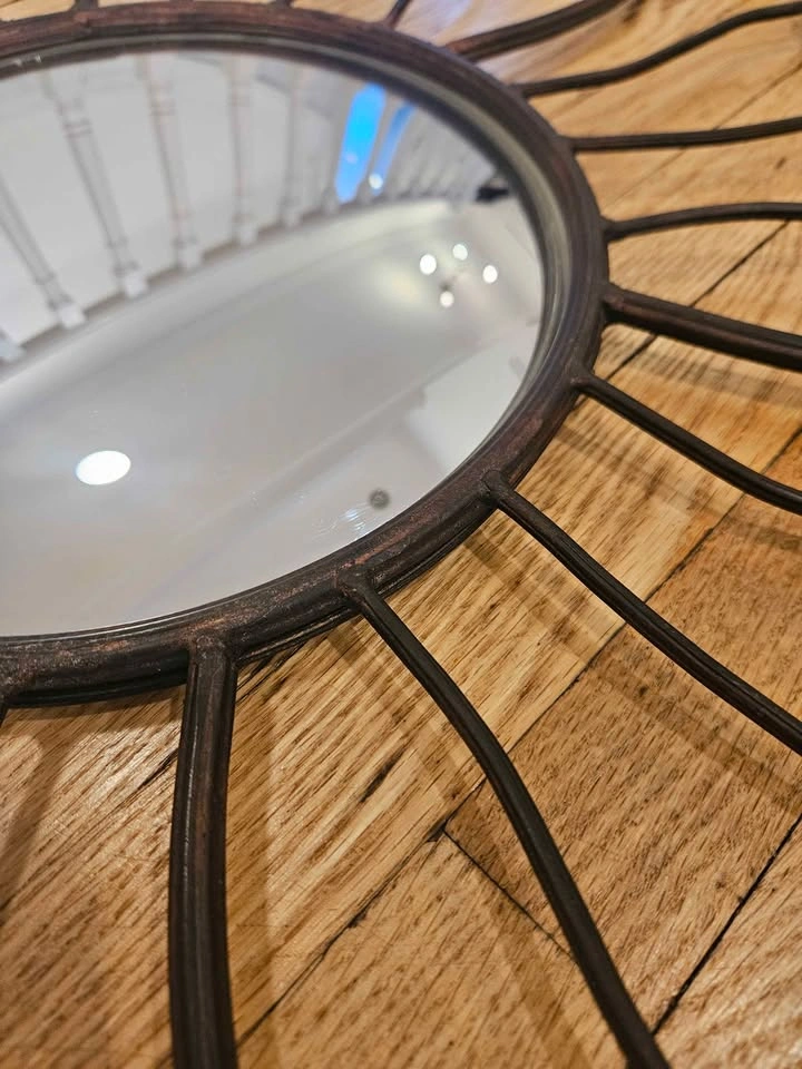 Vintage Sunburst Metal Wall Mirror - photo 3