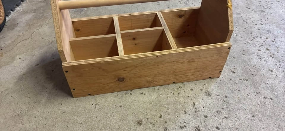 Handmade Wooden Tool Tote / Storage Caddy (24" x 12" x 14") - photo 2