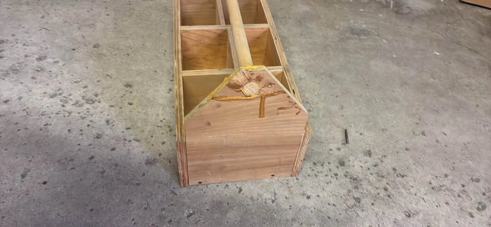 Handmade Wooden Tool Tote / Storage Caddy (24" x 12" x 14") - photo 3