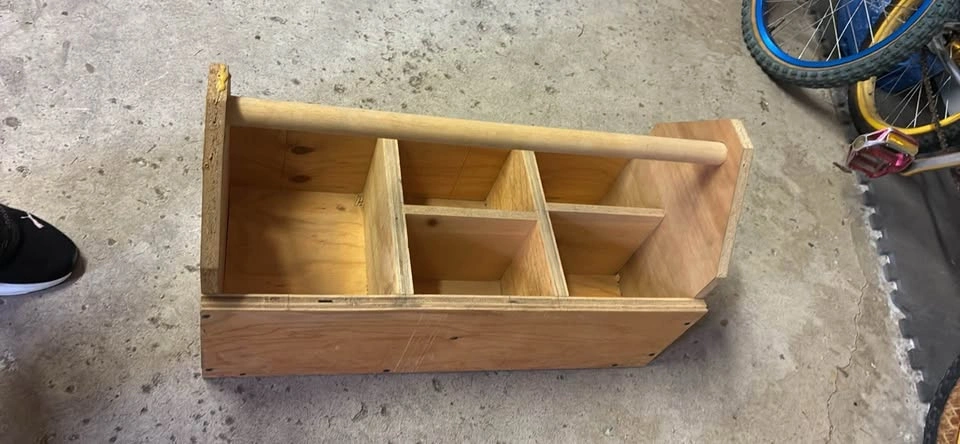 Handmade Wooden Tool Tote / Storage Caddy (24" x 12" x 14") - photo 4