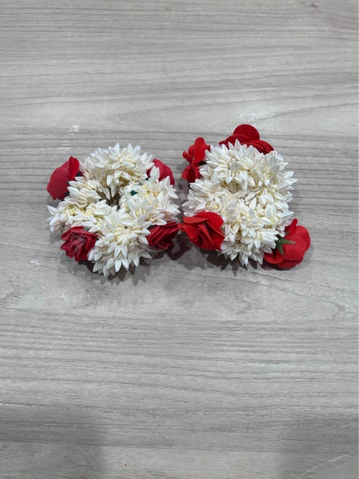 Hand flower garlands artificial - red and yellow - photo 2