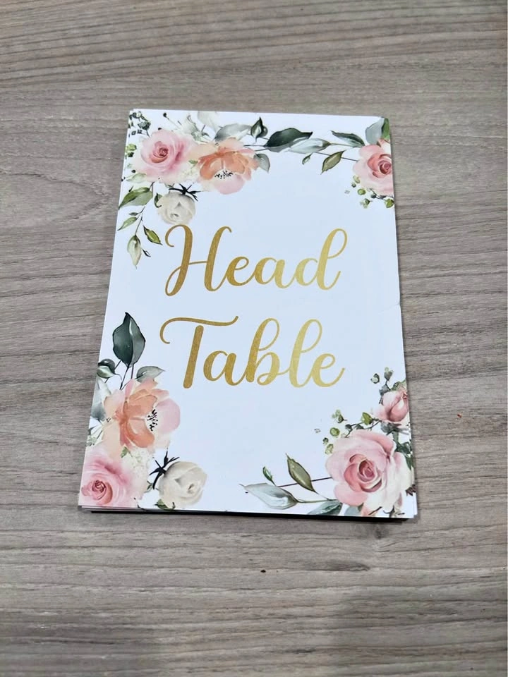 Table numbers- floral pink