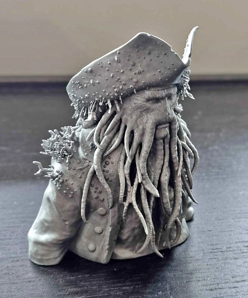 Davy Jones Bust – Highly Detailed Chrome Finish – 10 cm Tall