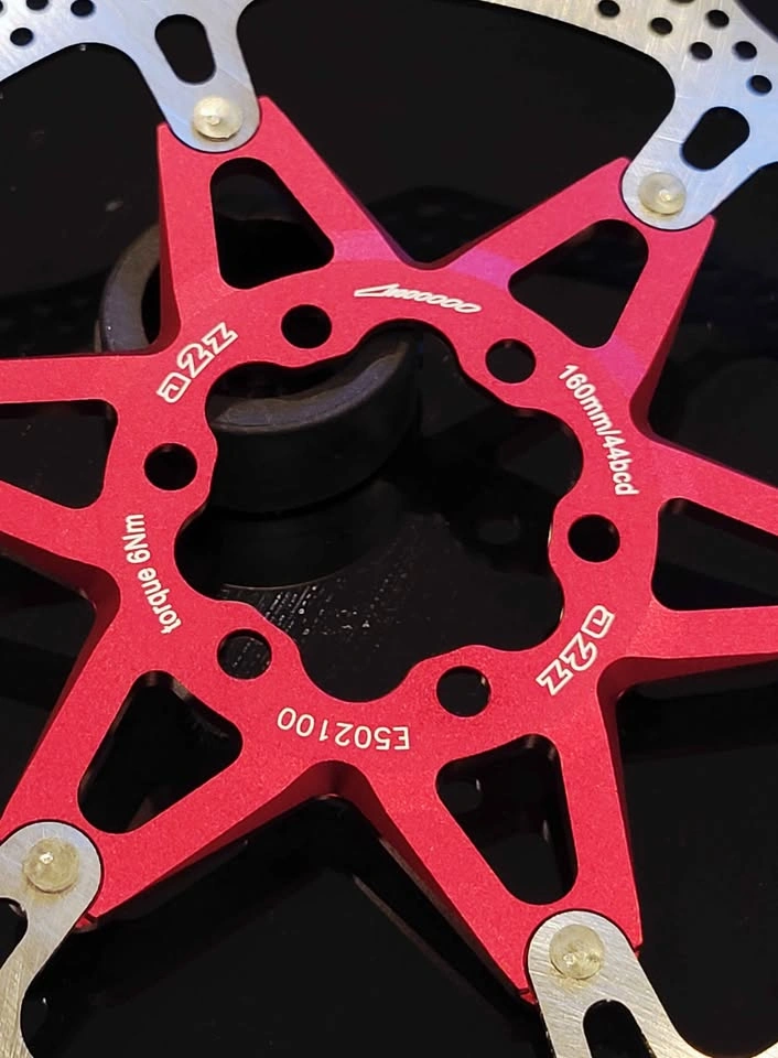 Ultra light A2Z disc brake rotors 140mm 160mm red gold - photo 3