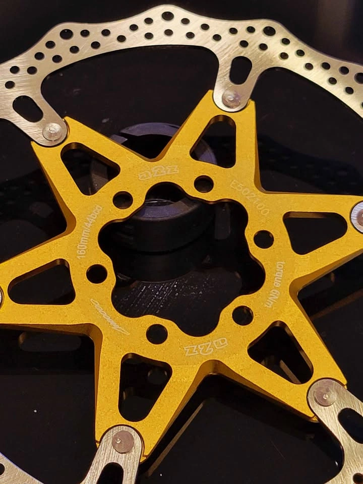 Ultra light A2Z disc brake rotors 140mm 160mm red gold - photo 4