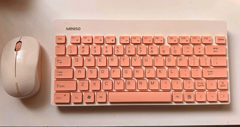 Pink Keyboard and Mouse
