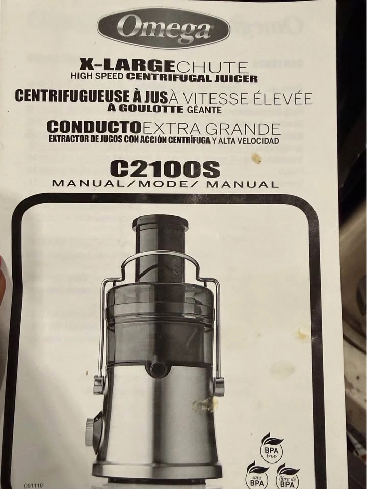 Omega C2100S High Speed Centrifugal Juicer - photo 2
