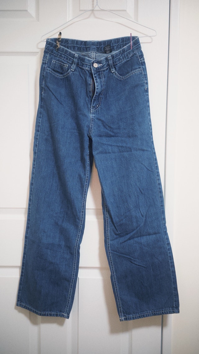 Korean High-Waisted Wide-Leg Blue Denim Jeans