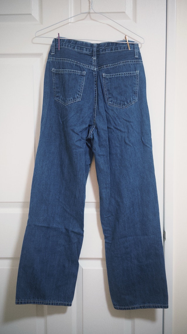 Korean High-Waisted Wide-Leg Blue Denim Jeans - photo 2