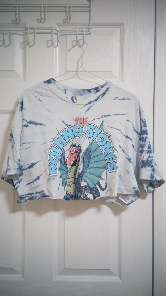 Y2K Vintage Style Rolling Stones Dragon Crop Tee