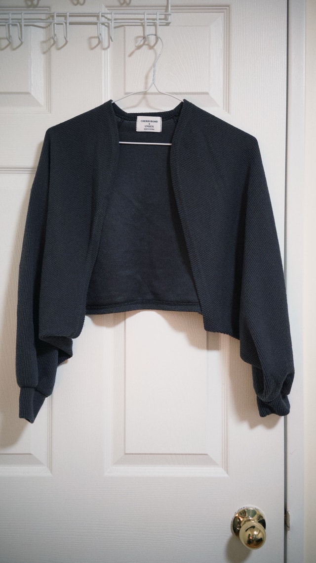Korean Style Charcoal Knit Bolero Shrug