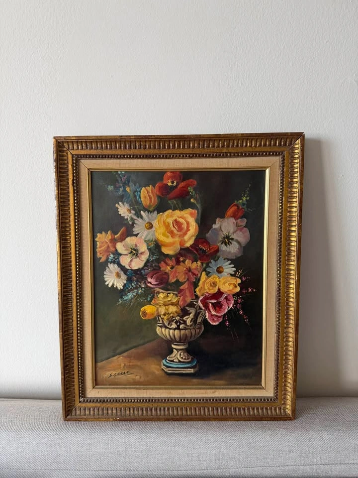 Vintage Signed Italian Oil Painting Still Life by S. Cocco