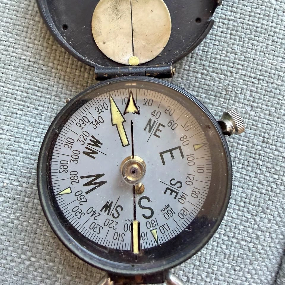 Vintage Japanese Lensatic / Prismatic Pocket Compass