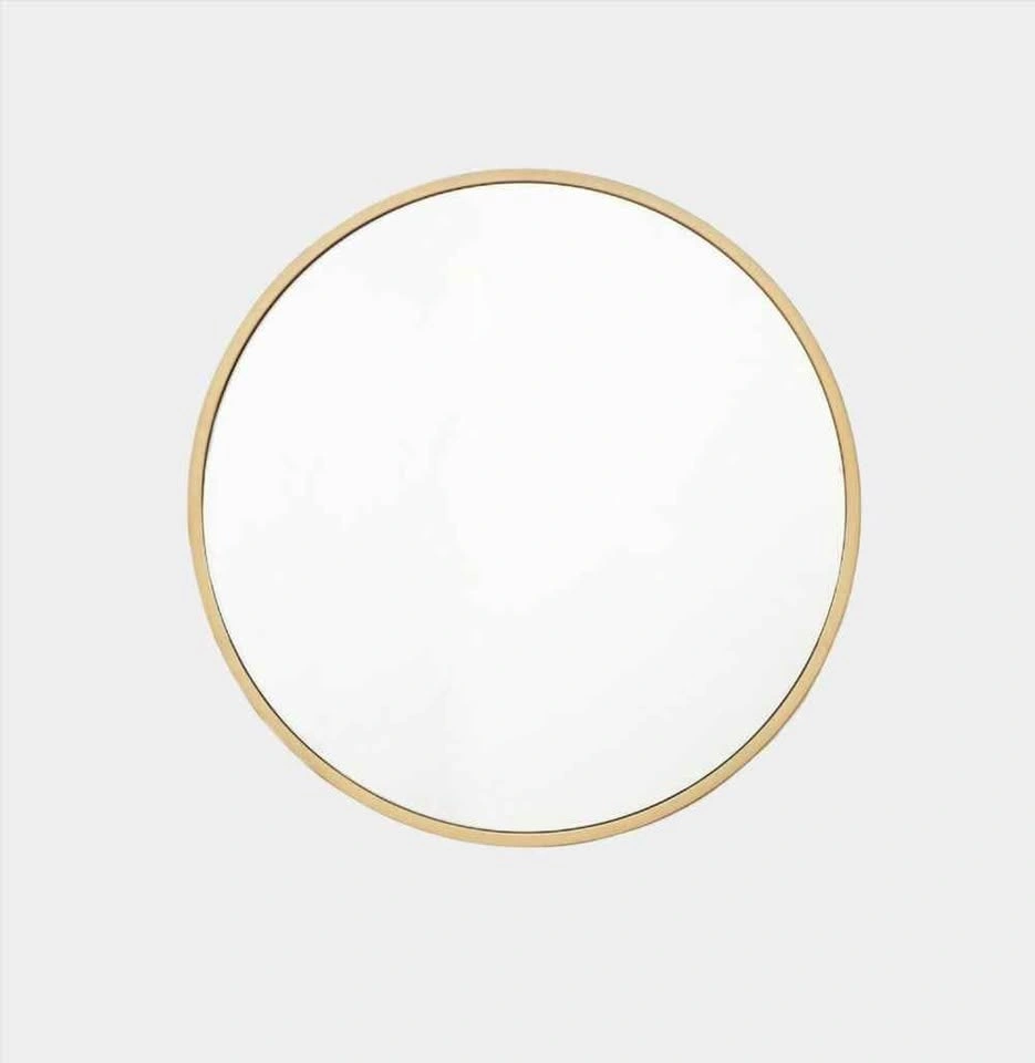 HCD Roxana 32 Inch Round Distressed Gold Wall Mirror - photo 3
