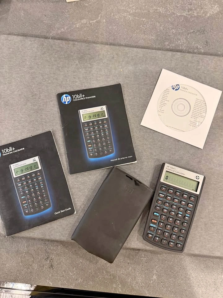 HP 10bII+ Financial Calculator – Case, Manuals & CD Included