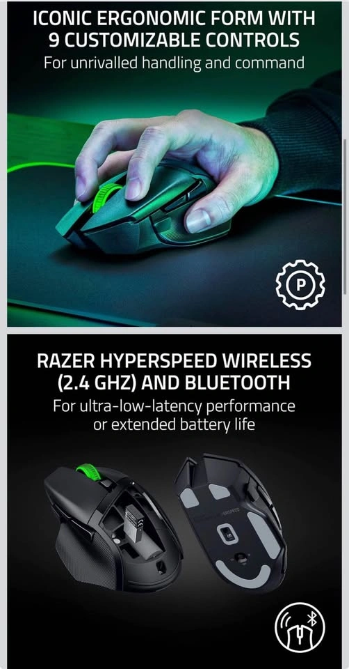 Razer Basilisk V3 X HyperSpeed Customizable Wireless Gaming Mous - photo 2