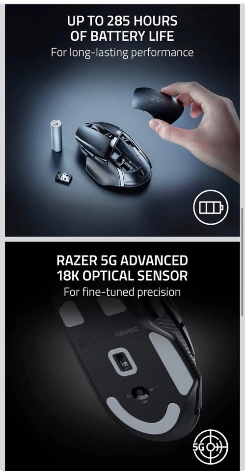 Razer Basilisk V3 X HyperSpeed Customizable Wireless Gaming Mous - photo 3