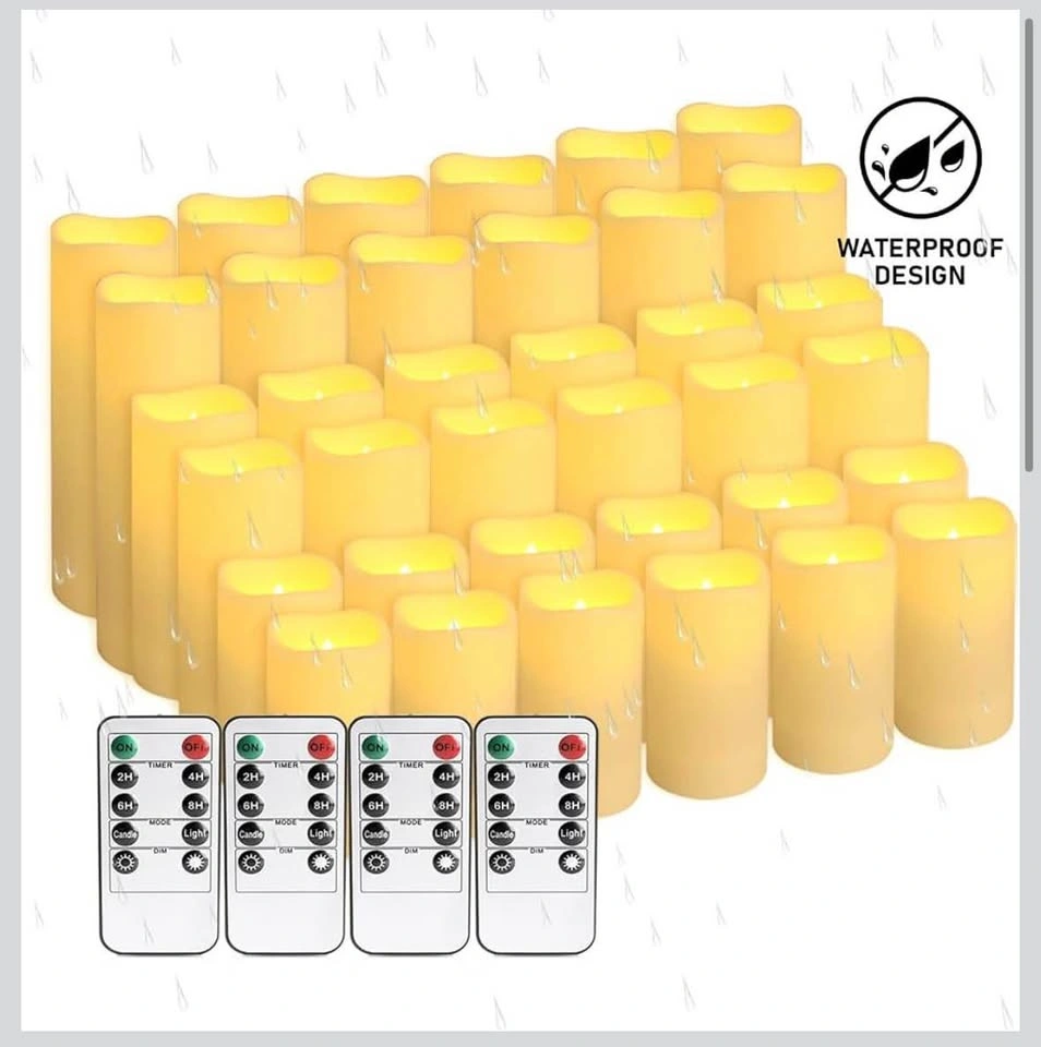 36 Pack Flameless Waterproof LED Candles with Remote Control - photo 2