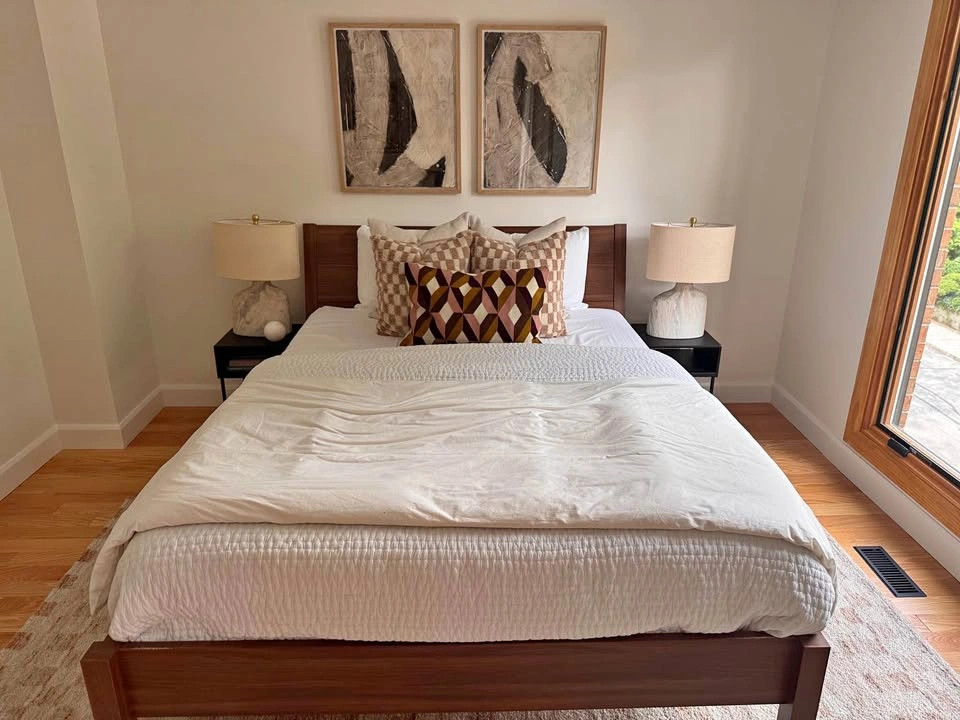 Modern Ikea Dark Wood Queen Bed Frame