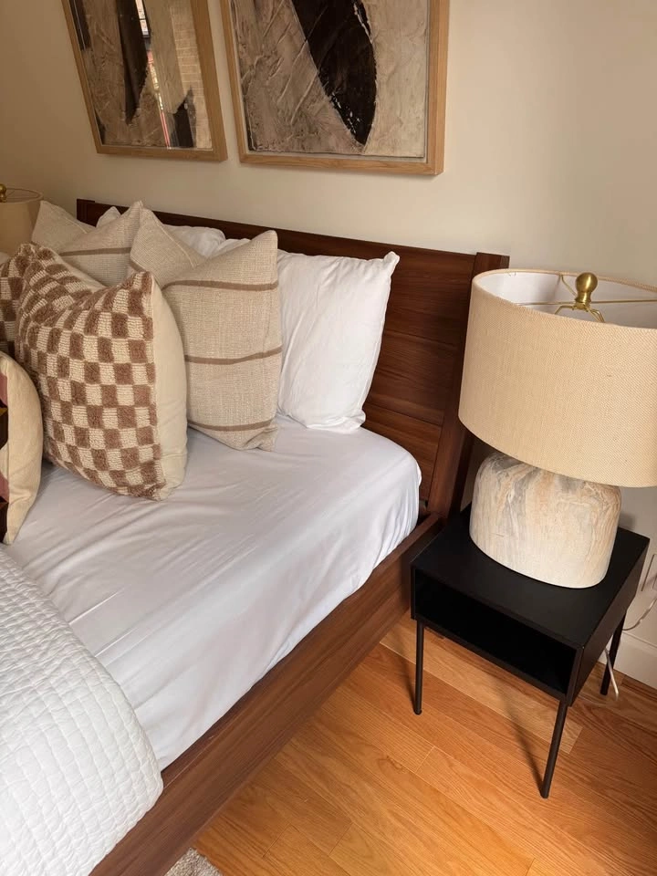 Modern Ikea Dark Wood Queen Bed Frame - photo 2