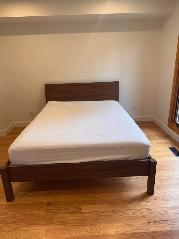 Modern Ikea Dark Wood Queen Bed Frame - photo 3