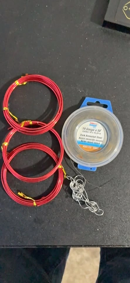 Red Wire and 19 Gauge x 50' Dark Annealed Steel Wire
